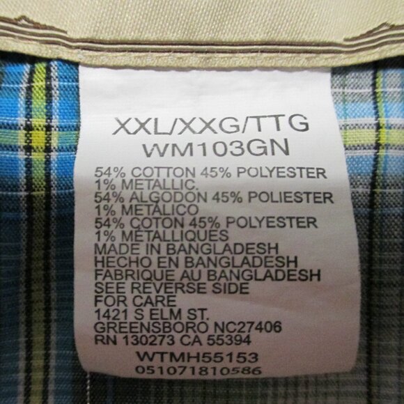 Wrangler Women's top Retro Western, faux pearl snaps green & blues size XXL - Picture 3 of 10